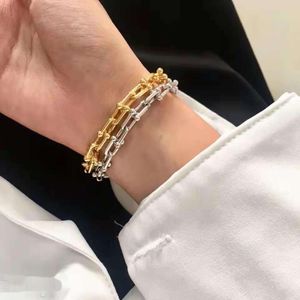 Chain bangle bracelet link chain Wide U-shaped Diamonds Designer chains Men couple fashion designer watche Wedding silver gold gift designer bracelet