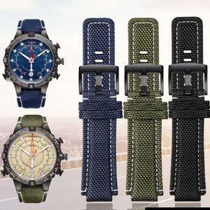 Nova pulseira de relógio de náilon para relógio timex tw2t76500/tw2t6300/tw2t6400 banda 24*16mm pulseira com haste de parafuso e ferramentas à prova dwaterproof água