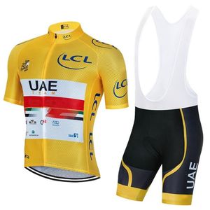 2022 UAE 사이클링 팀 저지 20d 반바지 스포츠웨어 Ropa Ciclismo 남자 여름 퀵 드라이 자전거 maillot 의류 273g