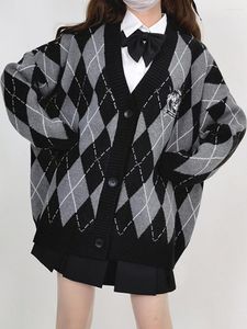 Kvinnors tröjor Crown Girl Japanese Preppy Style Lolita Lingge Cardigan tröja överdimensionerad mjukvaxig stickad JK Uniform Coat Sweet