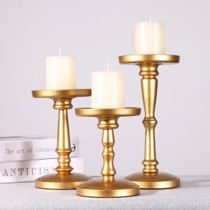 Metal Candle Holder Candlesticks Pillar Candle Stand Exquisite Display Table Craft Home Decor