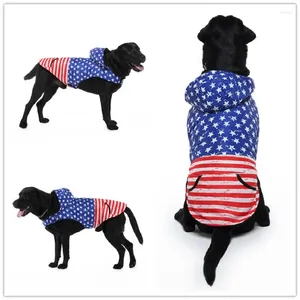 Hundkläder kläder husdjur trenchack jacka amerika flagga tjock varm foder villi stor ras labrador vinter promenader reflekterande remsa