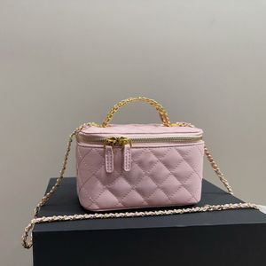 Kanal Çantası Crossbody Makyaj Çantası Tote Omuz Çantaları Küçük Orijinal Ayna Kalite Zincir Çantası Metal Donanım Tasarımcı Çanta Tuvalet Yıkama Çantaları