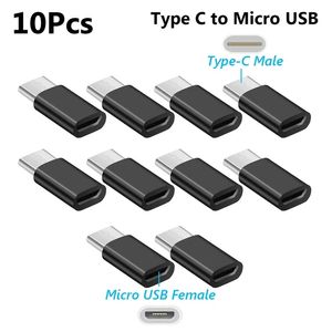 Micro USB Kvinna till typ C Manlig adapterkonverterare Micro-B till USB-C-anslutningsladdningskabeladaptertelefon