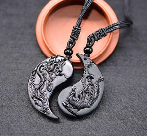 1 zestaw Obsidian Taichi Dragon i Naszyjnik Phoenix Wisiant Yin Yang CKY S66209398723218