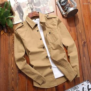 Men's Casual Shirts Military Army Cargo Spring Climbing Sport Cotton Long Sleeve Male Autumn Camisa Masculina Plus Size Solid