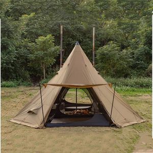 Skyddsrum camping pyramidtält med snö kjol ultralätt utomhus tält med skorsten hål vintervärme matlagning resor backpacking tält