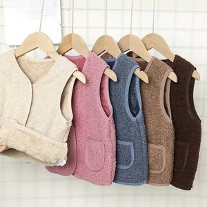 Children Lamb Cashmere Vest Autumn Winter Baby Warm Cotton Vests born Boys Girls Waistcoat Jacket Kid Soft Outwear 231220