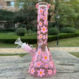 Розовый стеклянный стакан Бонг Маргаритка Водопроводные трубки Downstem Perc Dab Rigs Пьянящая курительная трубка Нефтяная вышка Барботер Сухая трава Аксессуары для кальяна