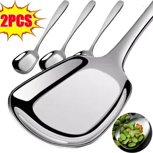 Spoons 1/2PCS Large Stainless Steel Soup Home Serving Long Handle Tablespoons Cooking SpoonsTableware Kitchen Accessory