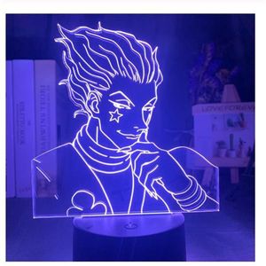 Luce notturna per bambini Regalo Sensore tattile a LED Luce notturna colorata per camera da letto Anime Hunter X Hunter Decor Luce fredda Lampada 3D Hisoka Gadgets257n