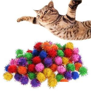 Cat Toys 100Pcs Lot Colorf Mini Sparkly Glitter Tinsel Balls Small Pom Ball For Toys13083 Drop Delivery Home Garden Pet Supplies Dhy4H