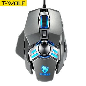 Ratos Ratos TWOLF Wired Gaming Mouse V10 Ergonômico Programável com 7 Botões 4 Modos de Luz de Fundo Até 6400 DPI Teclado para Jogadores de PC