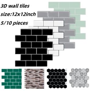 Peel 3D i patyczka biała kafelka na ścianie naklejka tapeta backsplash z naklejek kuchennych Stickwall 231220