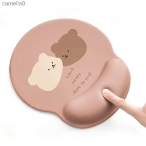 Mauspads Handgelenk ruhen weiche Gummi Mousepad Cartoon Bären Maus -Pad Dicker Tisch Mausmatten Handgelenk Port Pad Gamer Mauskissen Pad L231221