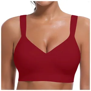 Camisoles Tanks Women's Sports V-hals Plus Size Bh Running Fitness Gathering Breattable Yoga Strap Tank Top Red Inner Wear Suspenders