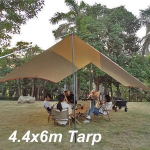 Shelters Camping Tarp 4.4x6m Tent Tarp Waterproof Oxford Outdoor Flysheet Large Fly Sheet Big Awning Sun Shelter Sunshade Canopy