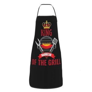 BBQ Master King of the Grill Bib Förkläde Kvinnor Män unisex Kitchen Chef Barbecue Lover Tablier Cuisine for Cooking Baking Gardening