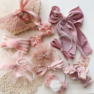 Mädchen Spitzen Pailletten Bögen Haarstöcke Kinder Kristall Gaze Bögen Haare Clip Boutique Baby Prinzessin Barrettes Kinder Valentinstag Accessoires Z6200