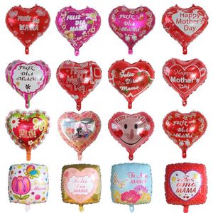 Happy Mothers Day Balloons 18 Inch Foil Love Shaped Mothers Day Balloon English Spanish Mylar Helium Balloons222q