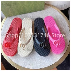 Tofflor 2023 casual skor gummi platt sula klipp tå kvinnor tofflor tjocka solade flip flops strand antislip sandaler bär utanför 35-42 T231221