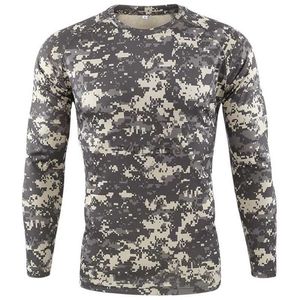 Men's T-Shirts New Outdoor Quick Dry T Shirt Men Tactical Camouflage Long Sleeve Round Neck Sports Army Military Tshirt Camo Funny 3D T-shirtL2312.21