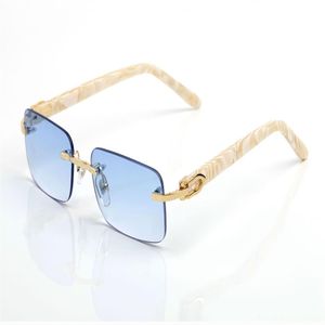 rectangle vintage retro square brand sunglasses for women rimless designer bamboo wooden polarized sunglasses buffalo horn glasses345U