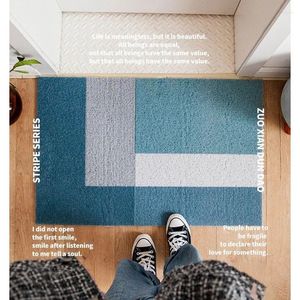Carpets Nordic INS Style Doormat Carpet PVC Anti Slip Mat Wire Ring Cutting Custom Home Small Size Entrance