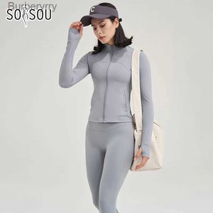 Aktiva uppsättningar Soisou Nylon Women Yoga Clothing Leggings Sexig Bras Bralette Shirt Coat Short Set Gym Fitness Sportwear Women's Tracksuitl231221