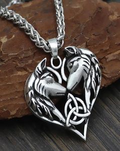 Colares pendentes requintados escultura de metal religioso nó celta amor casal Jóias Colares de jóias