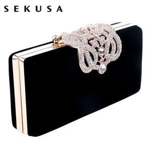 Sekusa embreagem sacos de noite coroa strass sacos de noite bolsa de ombro para casamento diamantes senhora bolsa mini sacos de noite 231220