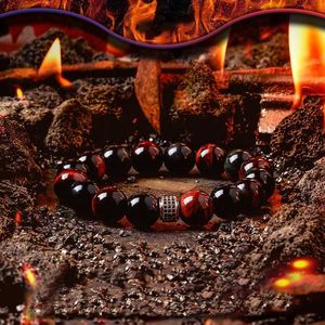 Bangle Hell Fire Series 5A Natural Red Yellow Tiger Eye Stone Bead Armband Male Female Ovidain Yoga Meditation Reiki Healing JewelRyl231220