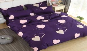 Purple Love Printed Däcke Cover Set King Queen Twin Full Double Single Size Bäddsuppsättning Super Soft Bed Sheet Set For Home Quilt T29108198