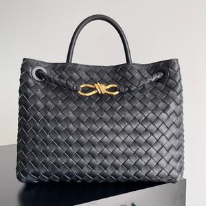 Andiamo Bag Woven Bag Tote Bag B 가족 8 라인 버클 오리지널 가죽 새로운 짠 여성용 싱글 어깨 크로스 바디 공식 문서 디자이너 가방