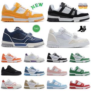 Luxo Louisely Sneakers para Mens Womens Virgils Trainers 1s Low Shoe Dress Shoes Lace-up Round Toe Bordado Sapatilhas Clássico Viutonly Virgils Platform Trainer