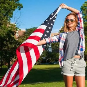 Festliche 90x150 cm gesticktes USA Flag Banner Flaggen Outdoor Stars Streifen Messing Tuner Banner 3x5 Fuß Amerikanische Dekor Flaggen JJ 12.21