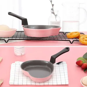 Pans Heart Shaped Frying Pan Food Breakfast Egg Ceramic Non-Stick Kitchen Cooking Pot Grilling Cookware Household Canteen Tool