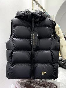 Lagabogy 2023 inverno feminino preto casual com capuz pato branco para baixo colete curto feminino grosso quente sem mangas solto jaqueta puffer 231220