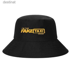 Szerokie grzbiet kapelusze wiadra fake taksówek wiadra czapki chłodne faketaxi kierowca czapki men sportów bob kubek czapka unisex swobodnie snapback trucker na zewnątrz rybak hatl231221