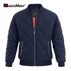 Magcomsen Fallwinter herrjacka vadderad termisk baseballrock 231220