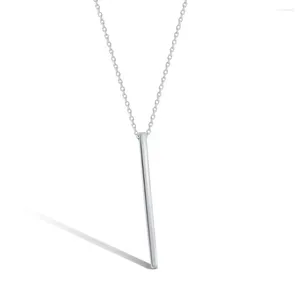 Correntes Karloch S925 Sterling Silver Geometric Strip Simples e Versátil Design Único para Colar Feminino