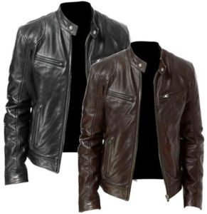 Männer Echt Leder Jacke Männer Slim Fit Warm Mantel Motorrad Lammfell Stehkragen Echtes Leder Mantel4579809