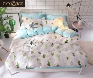 Bonenjoy grön kaktus sängkläder set queen size växt hem sängkläder enkelsäng linne ropa de cama king säng set duvet täckning t20013169894