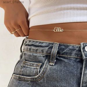 Waist Chain Belts Custom Name Waist Chain for Women Belly Chains Sexy Waist Sexy Personalized Stainless Steel Bo Jewelry Birtay GiftL231221