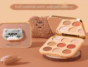 Eye Shadow Marco Andy 9 Color Eyeshadow Palette Cute Pet Tenderness Matte Pearl Glitter Powder Easy To Makeup Nude Dry And Wet2008284