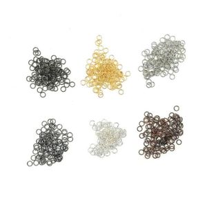 JLN 500pcs Copper 4mm 5mm Open Jump Rings & Split Rings Gold Black Silver Bronze Plated Color Connectors For Jewelry DYI Making247m