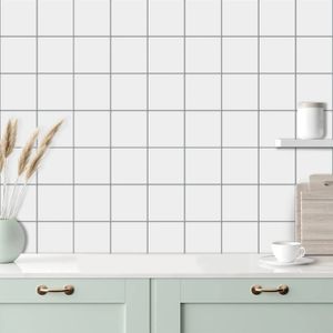 10 pezzi versione griglia 3D buccia e bastone piastrelle ispessite quadrate impermeabili adesivi murali bagno cucina per la decorazione domestica 231220
