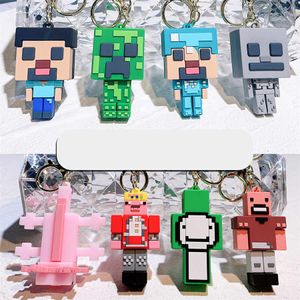 3D PVC Rubber Anime Character Cartoon Figure Key Chain Keyring Accessories Boy Men Game My World Keychain