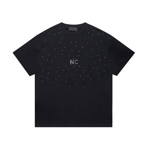 파리 스타일의 남자 디자이너 티 라인톤 티셔츠 여름 거리 스케이트 보드 짧은 슬리브 Tshirt 24SS 1221