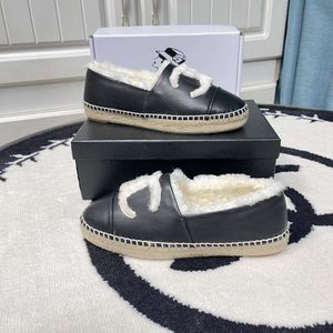 Luxury Sandal Casual Women Shoes Espadrilles Winter Ladies Flat Beach Half Slippers Fashion Woman Loafers Fisherman Canvas Shoe With Box Storlek 35-42